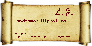 Landesman Hippolita névjegykártya